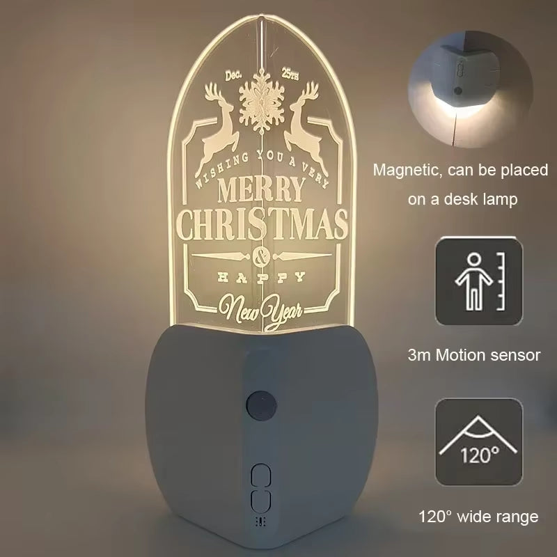Night Light with Motion Sensor Rechargeable LED Wall Light Magnetic for Kids Room Stairs Corner Decorative Table Lamp