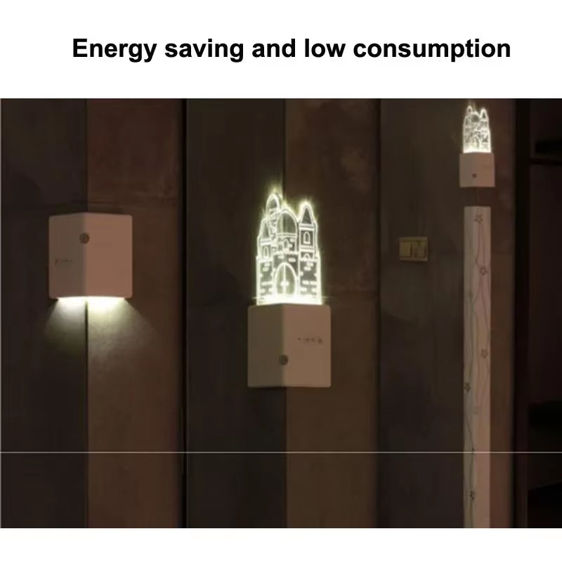 Night Light with Motion Sensor Rechargeable LED Wall Light Magnetic for Kids Room Stairs Corner Decorative Table Lamp