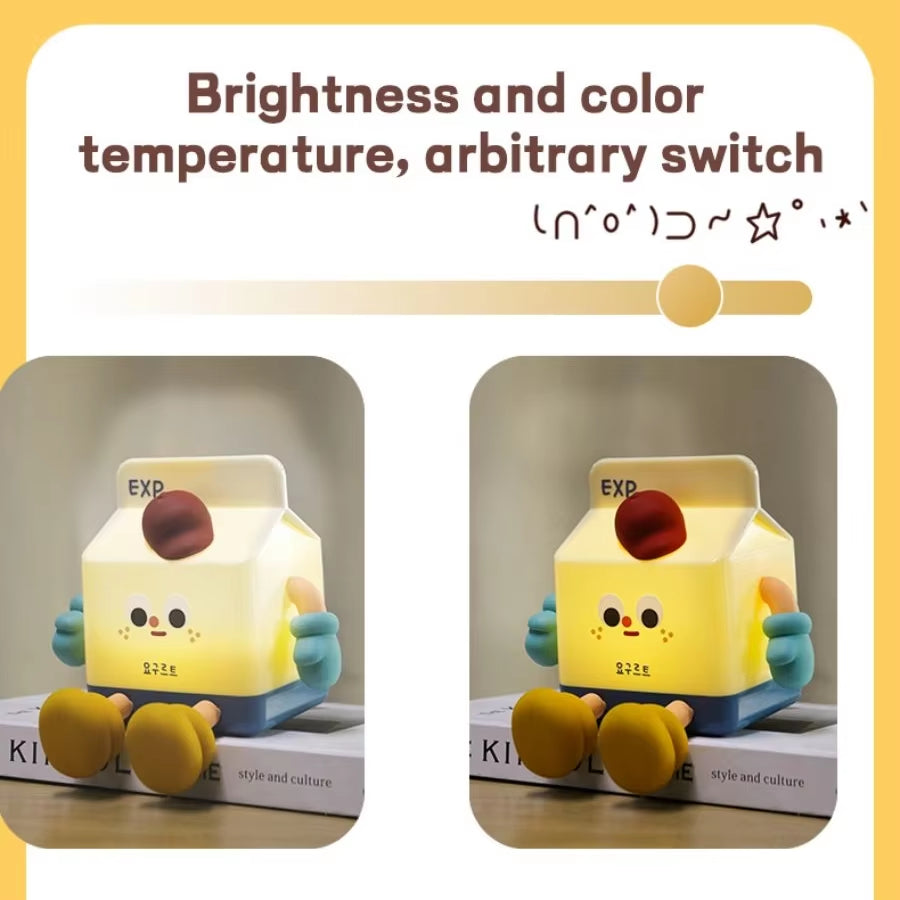 Kids Cute Milk Carton Toast Night Lamp 